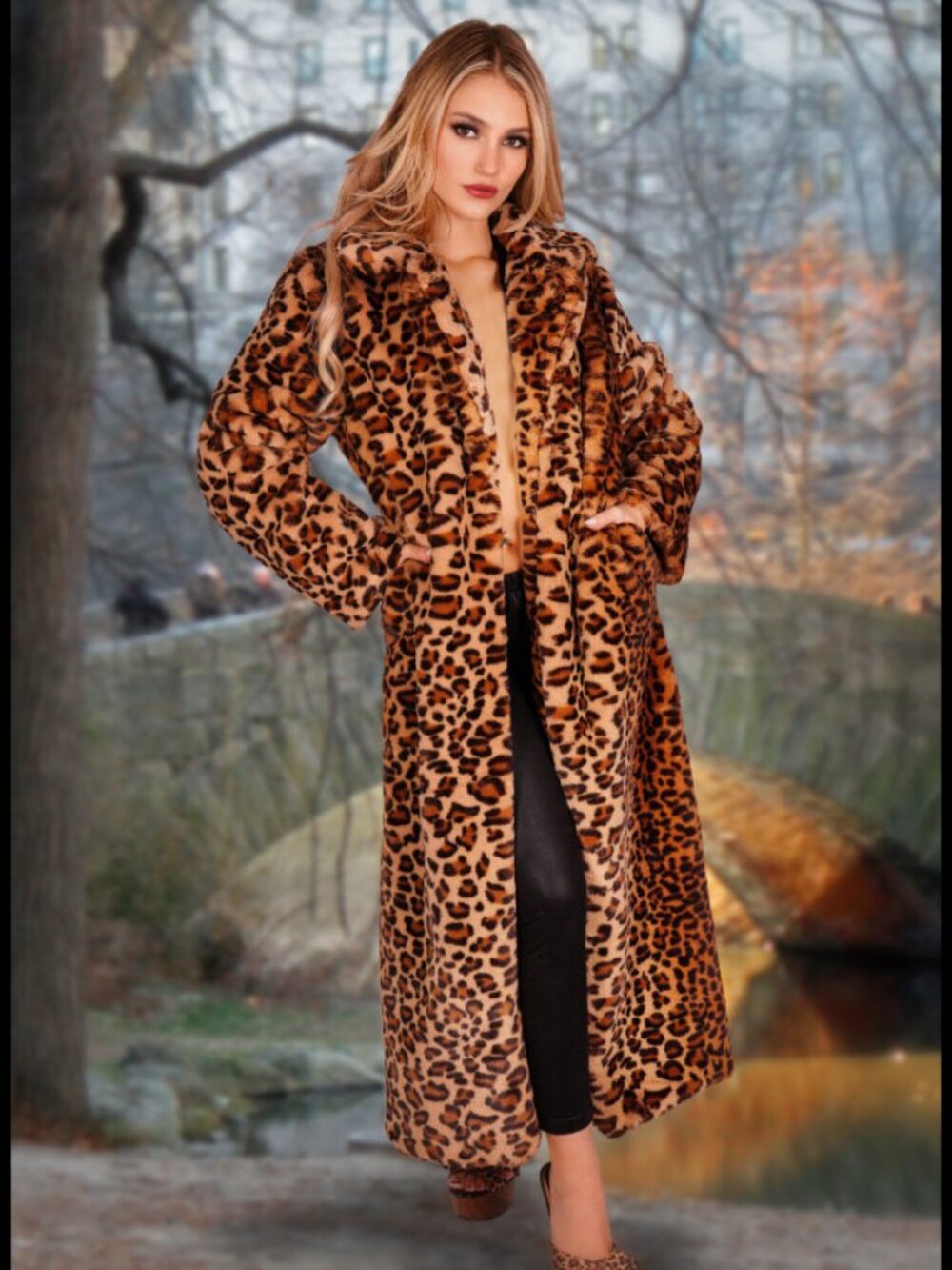 Statement Leopard Print Faux Fur Coat